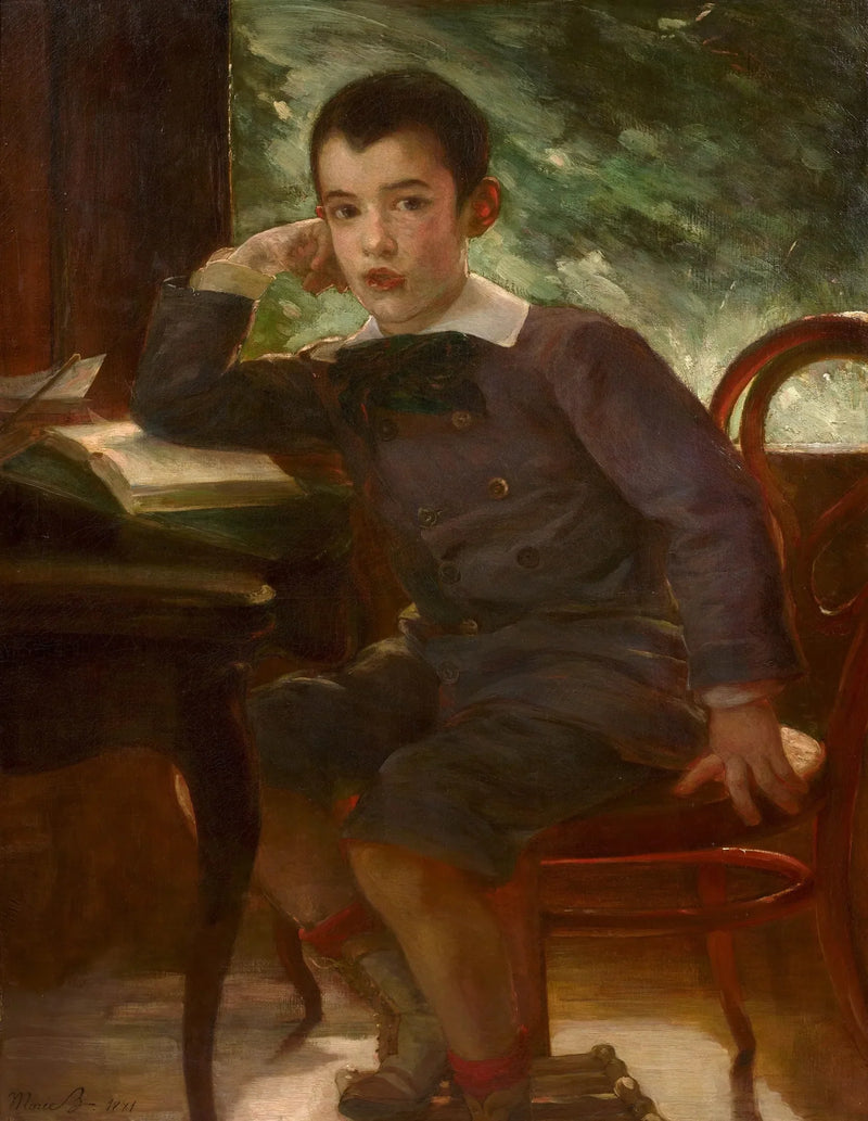 Porträt von Pierre Bracquemond als Kind, Sohn des Künstlers - Marie Bracquemond