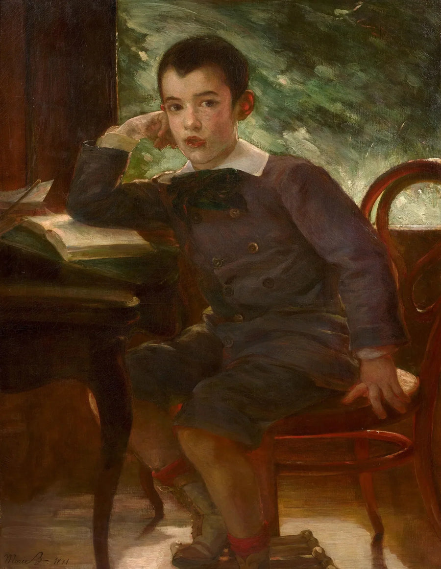 Porträt von Pierre Bracquemond als Kind, Sohn des Künstlers - Marie Bracquemond