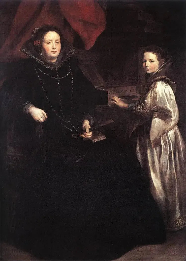 Porträt von Porzia Imperial und ihrer Tochter Maria Francesca - Antoine van Dyck