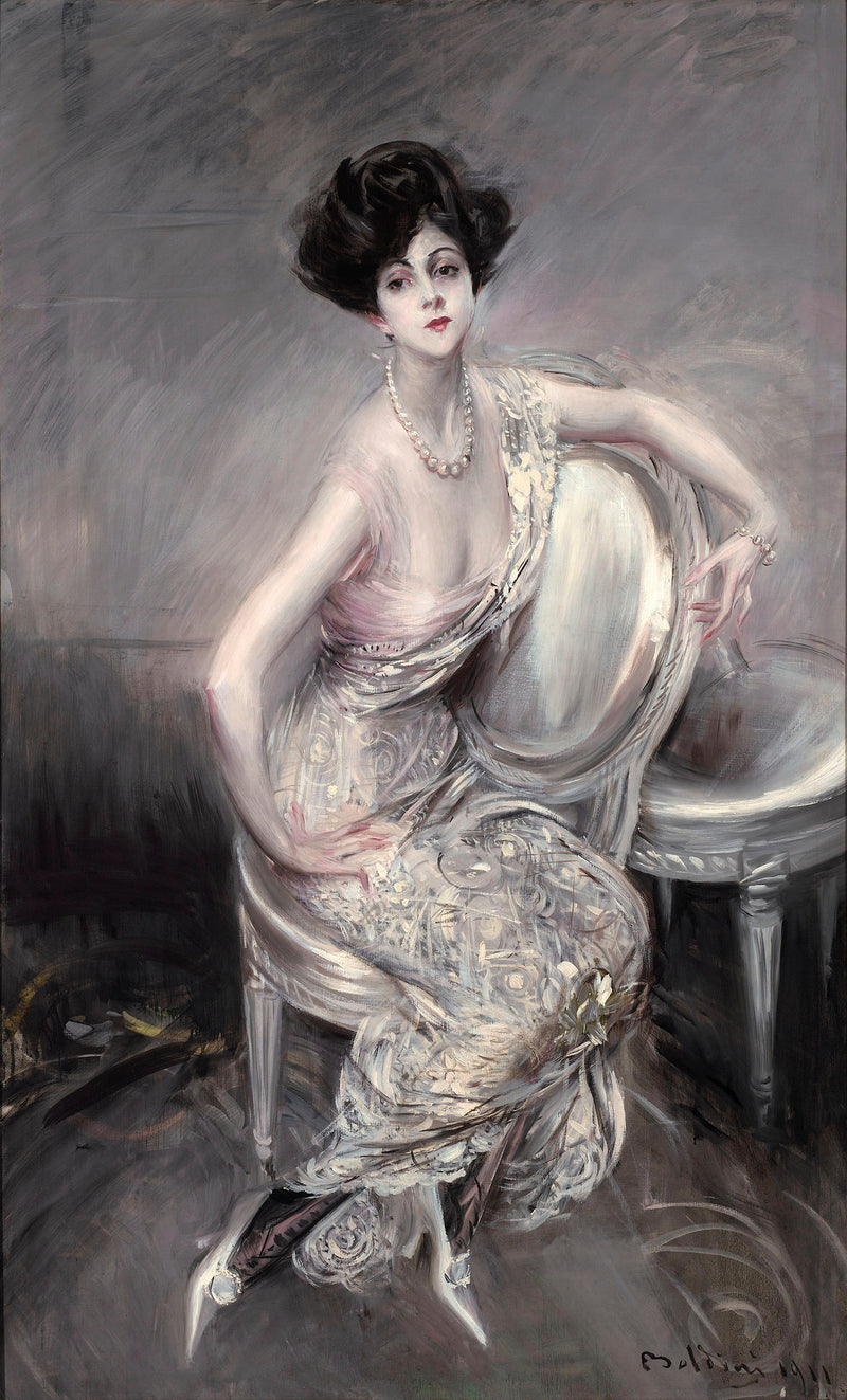 Portrait von Rita de Acosta Lydig sitzend - Giovanni Boldini