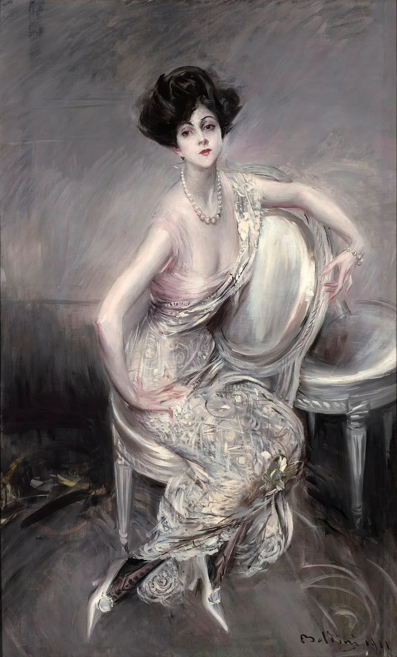 Portrait von Rita de Acosta Lydig sitzend - Giovanni Boldini