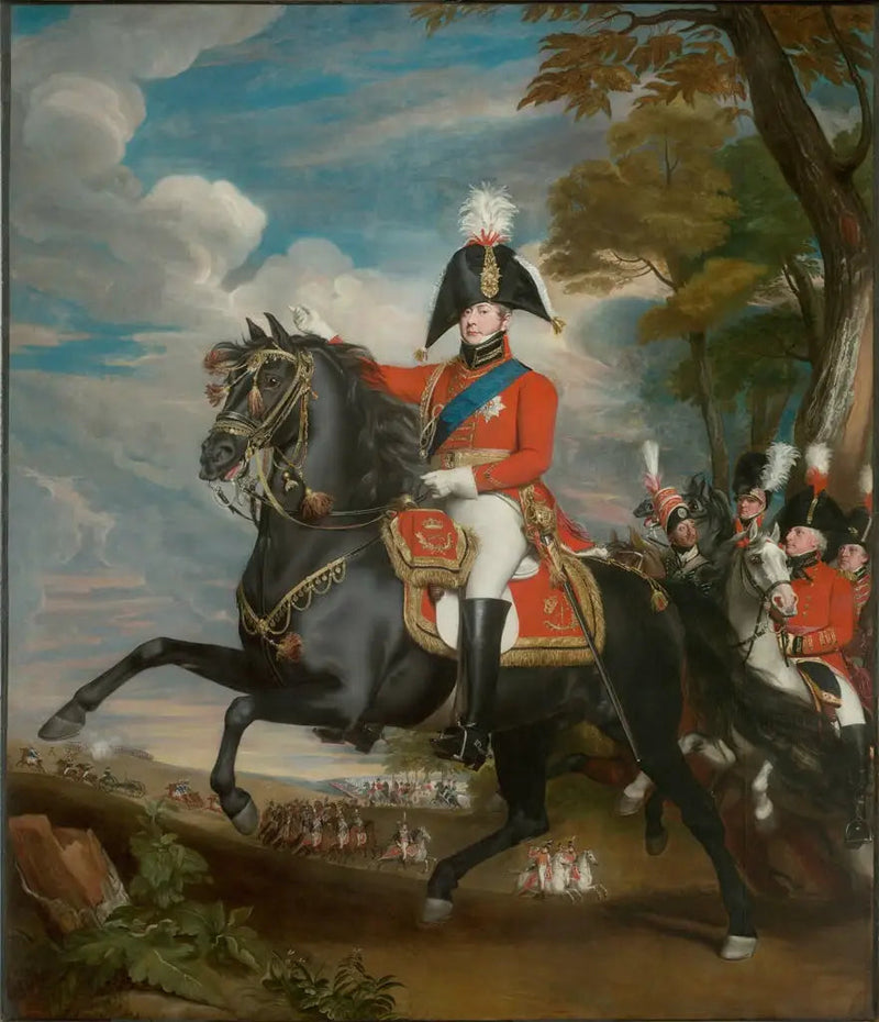 Porträt von S.A.R. dem Prinzen von Wales bei einer Parade, in Anwesenheit von Lord Heathfield, General Turner, Colonel Bloomfield und Baron Eben; der Colonel Quinton in der Ferne - John Singleton Copley