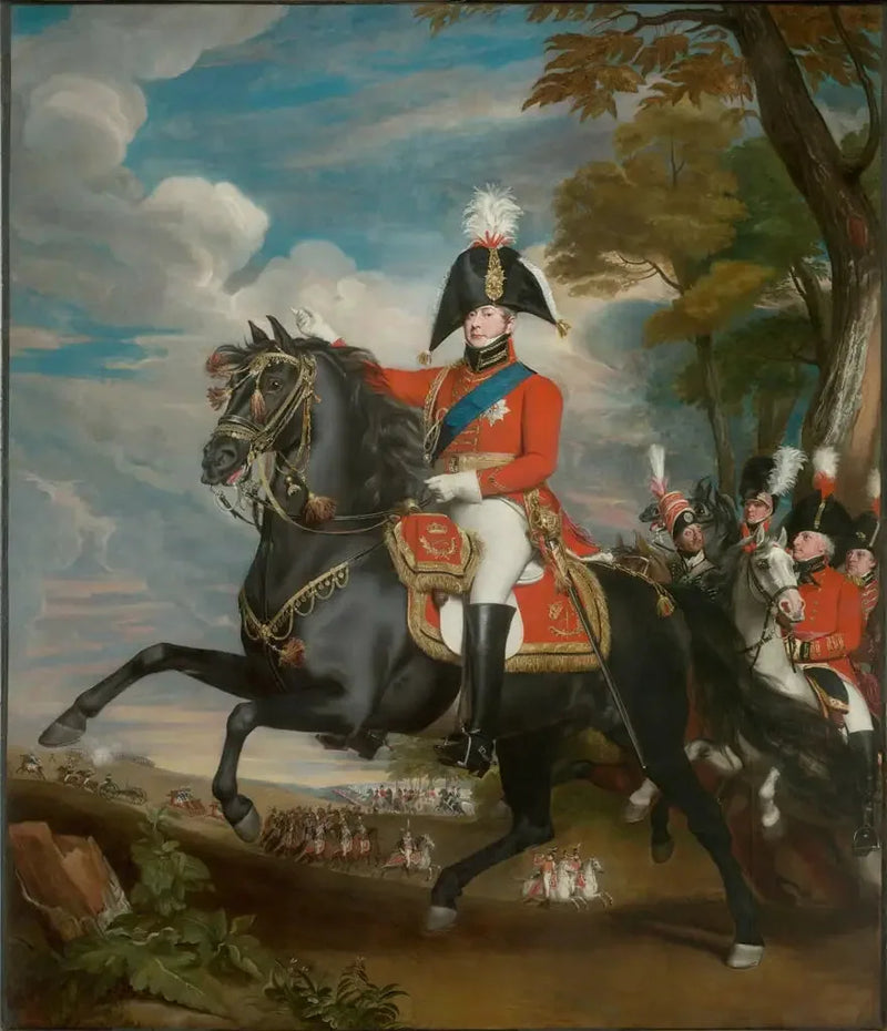 Porträt von S.A.R. dem Prinzen von Wales bei einer Parade, in Anwesenheit von Lord Heathfield, General Turner, Colonel Bloomfield und Baron Eben; der Colonel Quinton in der Ferne - John Singleton Copley