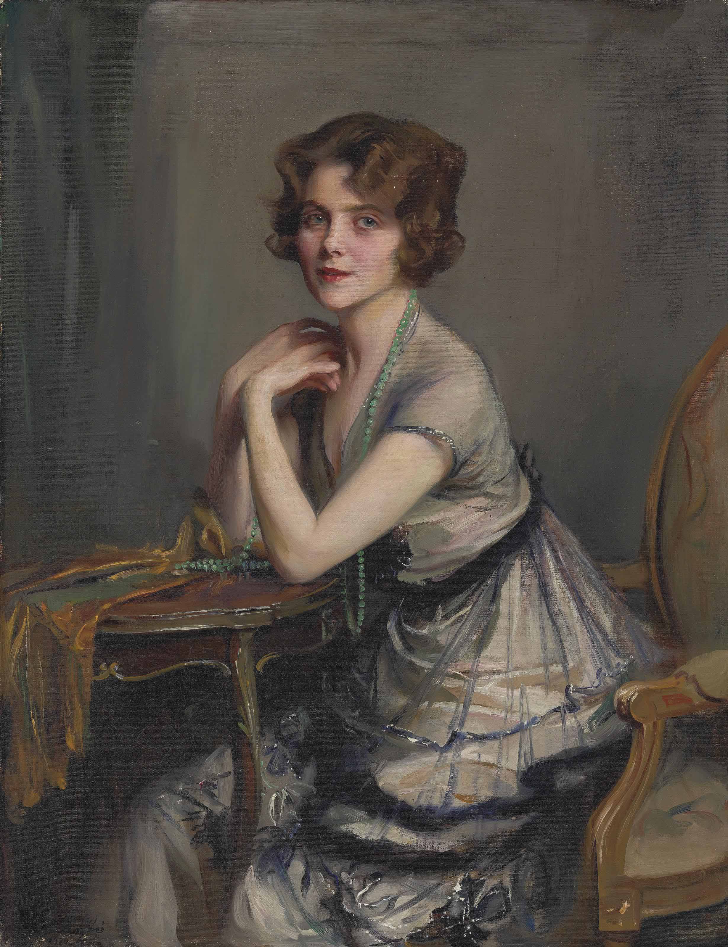 Portrait de Winnie Melville, Mme Derek Oldham - Philip de László image 1 copie peinte à la main à l’huile