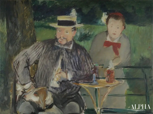 Portrait d'Ernest Hoschedé avec sa fille Marthe - Edouard Manet - Reproductions de tableaux et peintures haut de gamme