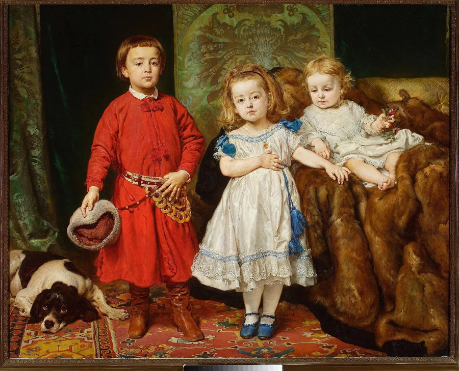 Porträt der Kinder des Künstlers: Tadeusz, Helena und Beata - Jan Matejko