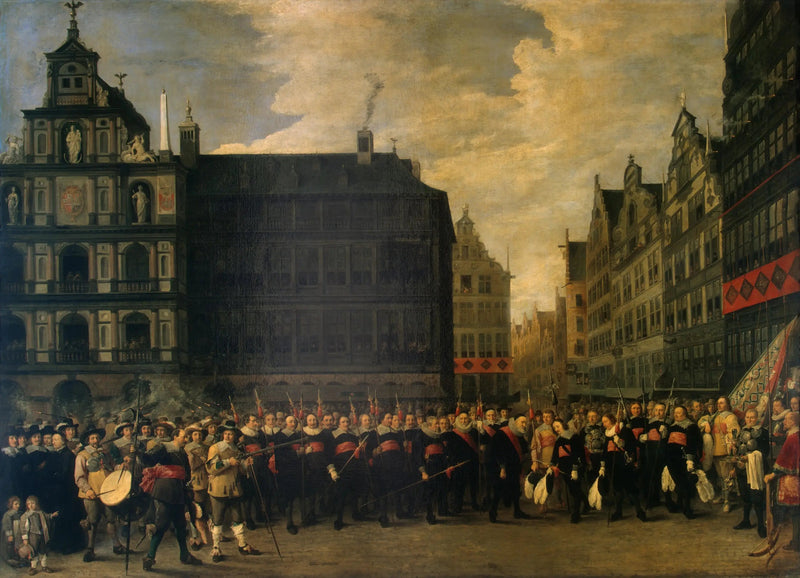 Portrait des Mitglieder der Schützenbruderschaft auf dem Grand-Place in Antwerpen - David Teniers der Jüngere