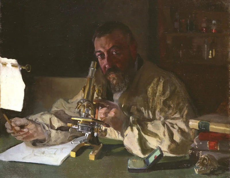 Porträt des Dr. Simarro am Mikroskop - Joaquín Sorolla