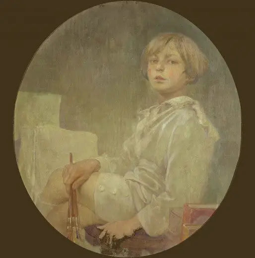 Portrait du fils de Mucha, Jiří - Alphonse Mucha image 1 copie peinte à la main à l’huile
