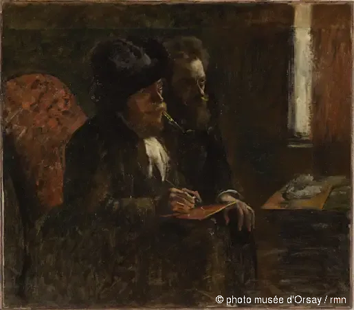 Porträt des Stechers Desboutin und des Stechers Lepic - Edgar Degas