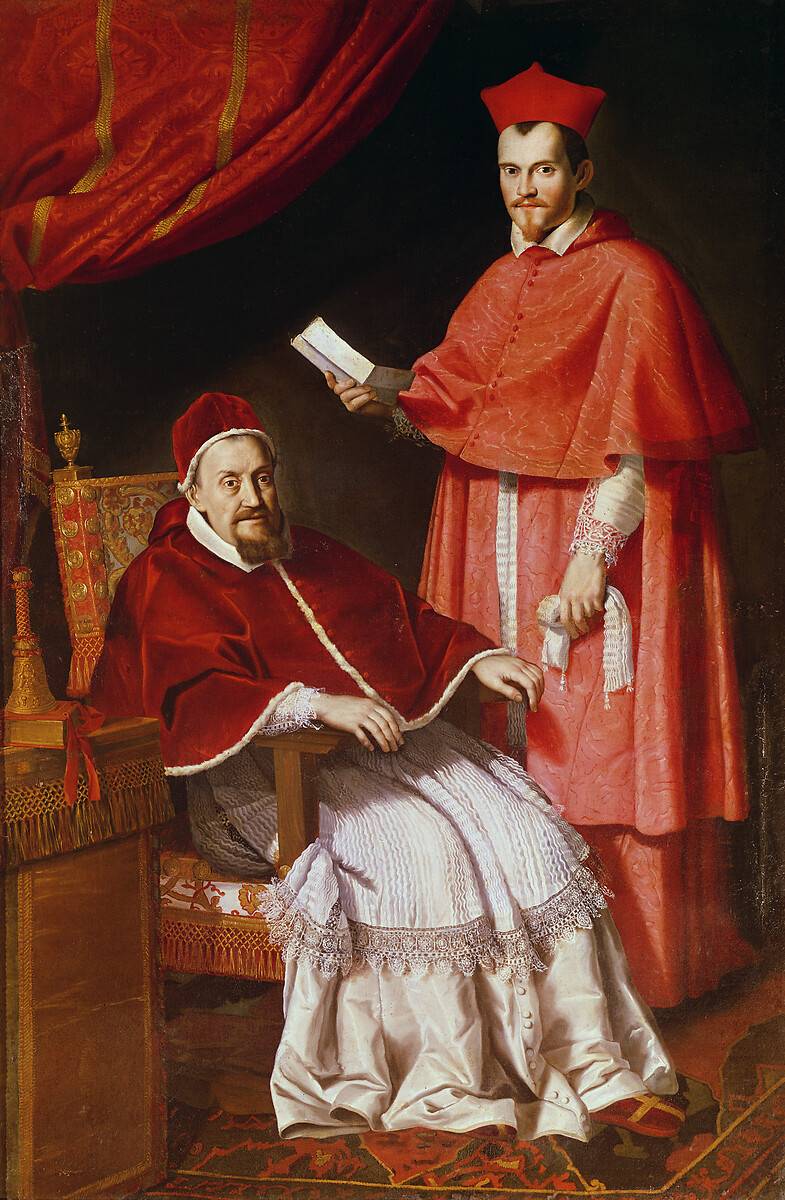 Porträt des Papstes Gregor XV. und des Kardinals Ludovico Ludovisi - Domenichino