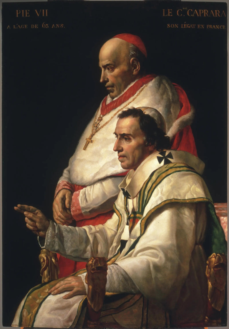 Porträt von Papst Pius VII. und Kardinal Caprara - Jacques-Louis David