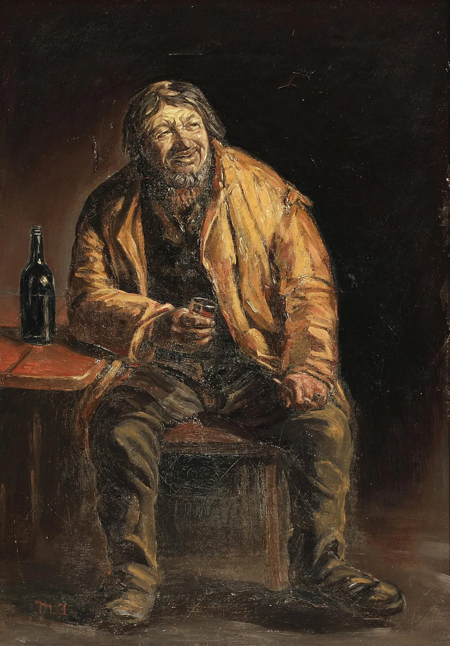 Porträt des Fischers Lars Gaihede aus Skagen bei einem Drink. -Michael Peter Ancher