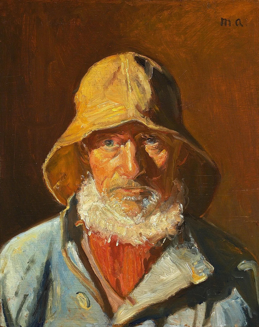 Porträt des Fischers Niels Müller in der Sonne. – Michael Peter Ancher