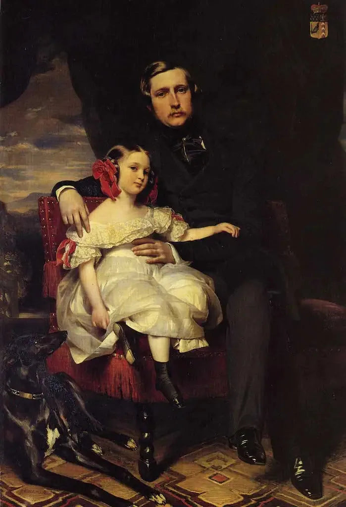 Portrait des Prinzen von Wagram und seiner Tochter Malcy Louise Caroline Frédérique