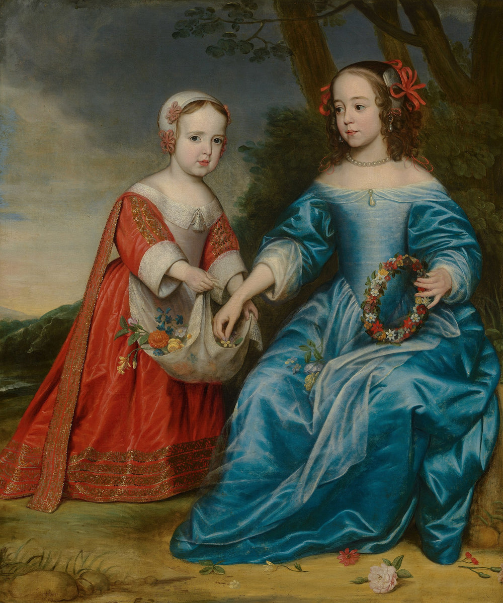 Portrait du prince Guillaume III et sa tante Marie de Nassau - Gerrit van Honthorst image 1 tableau peint à l’huile sur toile