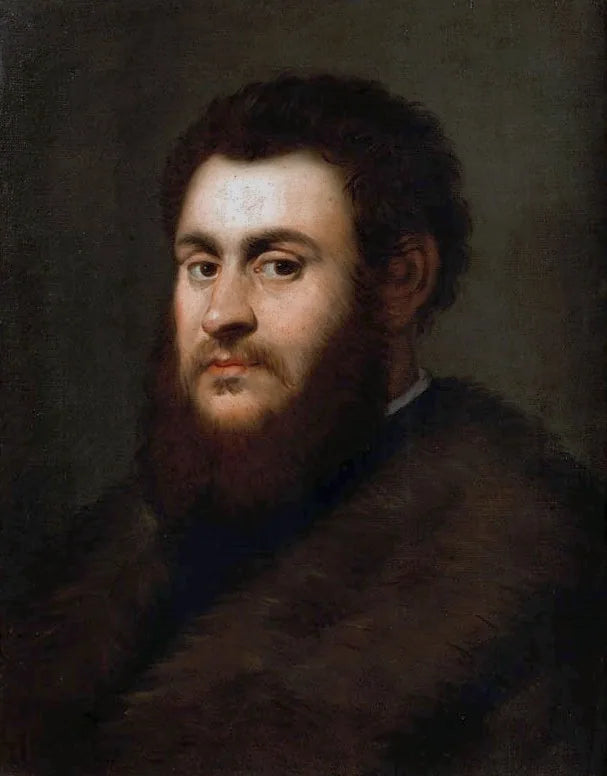 Porträt des Königs Sigismund II. August mit einem pelzbesetzten Mantel - Jacopo Tintoretto