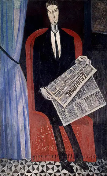 Portrait eines Mannes mit Zeitung (Chevalier X) - André Derain