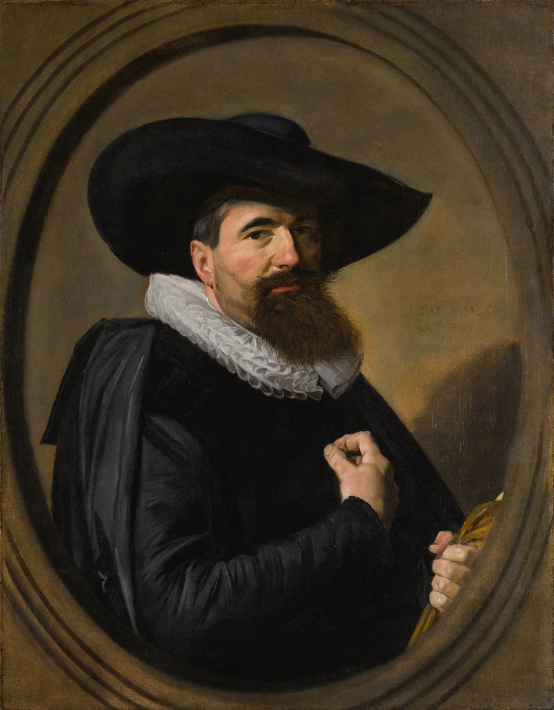 Portrait eines Mannes mit Hut und Stehkragen - Frans Hals