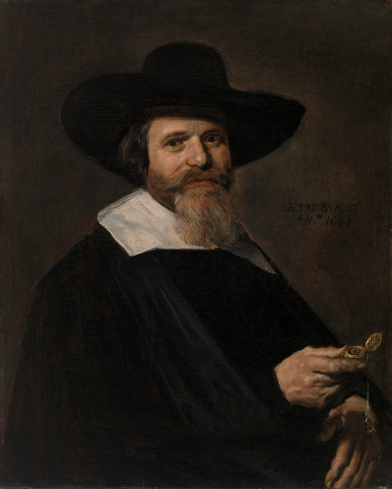 Porträt eines unbekannten Mannes mit einer Uhr - Frans Hals