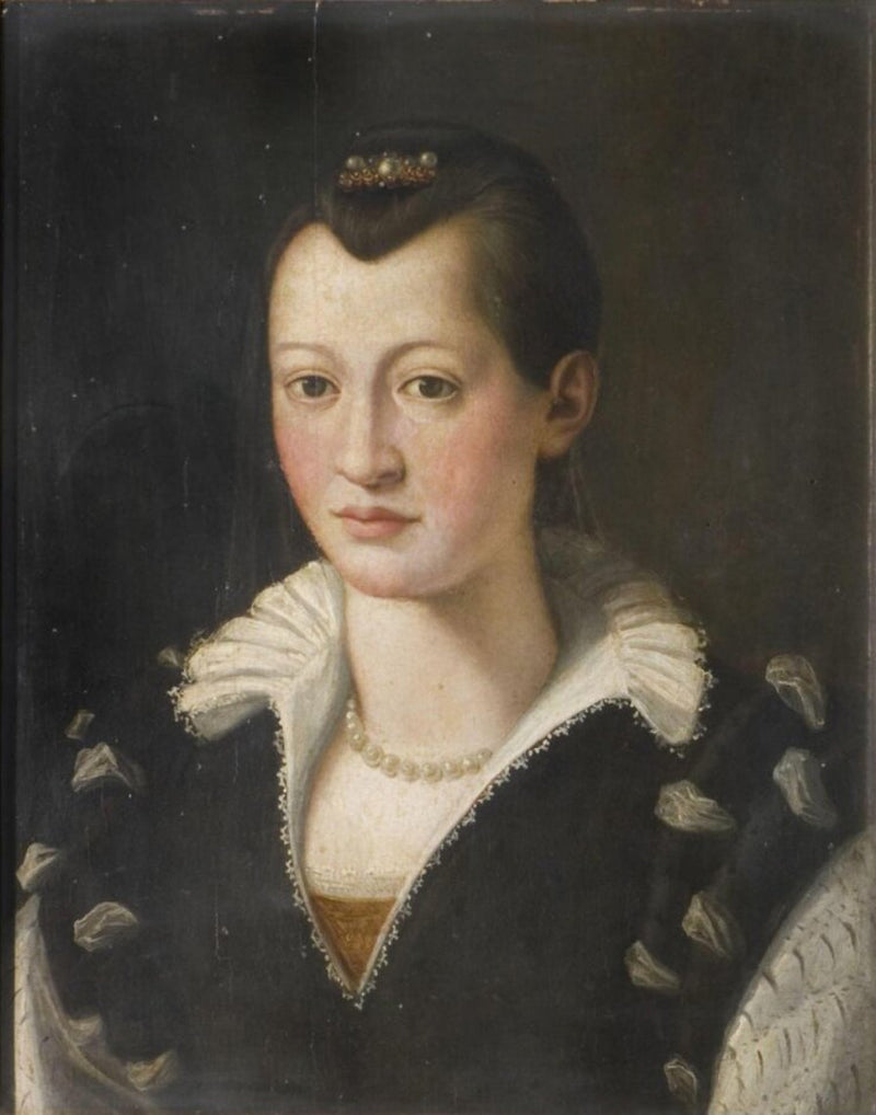 Porträt einer Dame in schwarzem Kleid - Bronzino