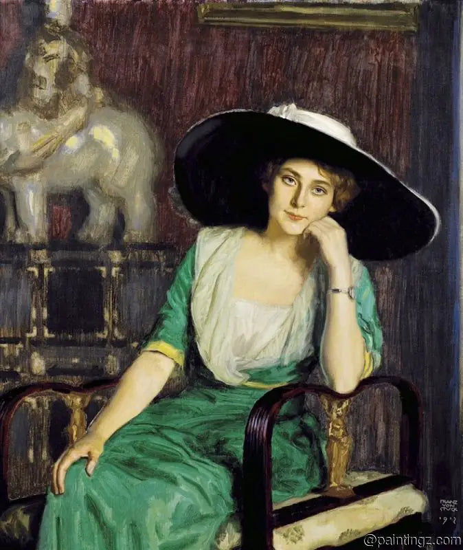 Reproduction du tableau « Portrait d'une Dame - Franz Von Stuck » par Alpha Reproduction en peinture à l’huile
