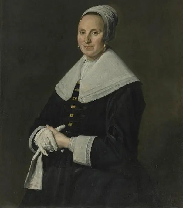 Portrait einer Frau mit Handschuhen - Frans Hals
