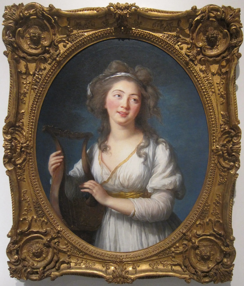 Porträt einer jungen Frau, die Harfe spielt - Élisabeth Vigée Le Brun