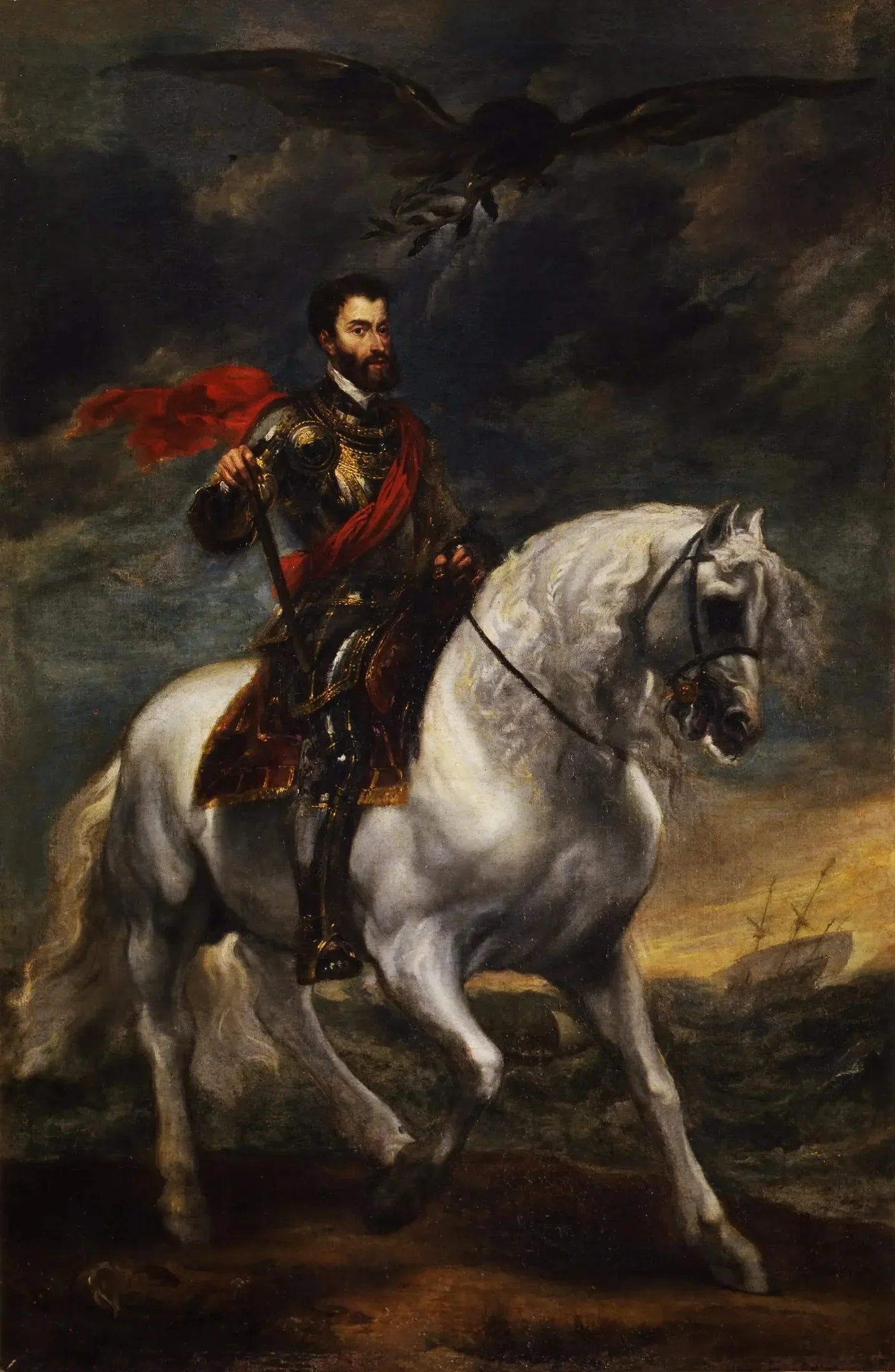 Portrait équestre de l'empereur Charles Quint - Antoine van Dyck image 1 reproduction d’œuvre d’art à l’huile