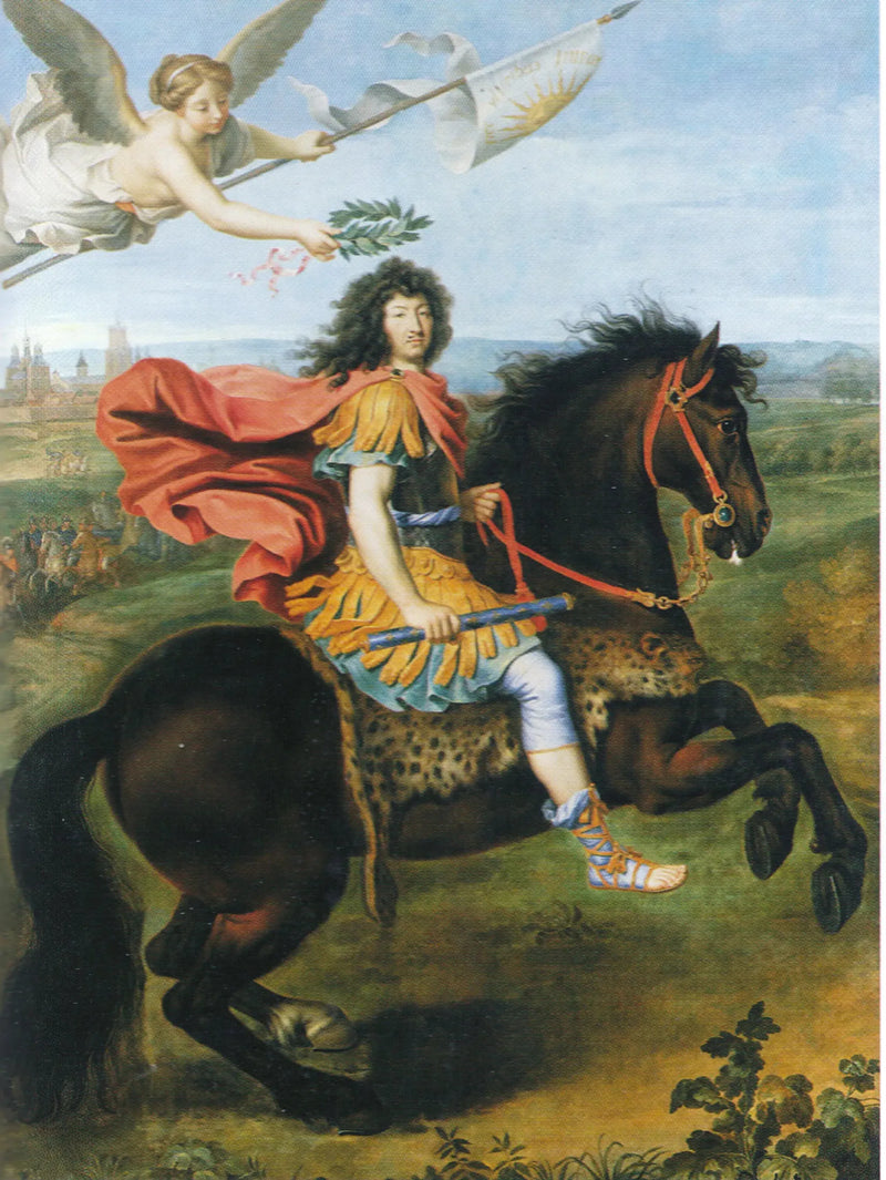 Reiterporträt von Ludwig XIV, gekrönt vom Sieg - Pierre Mignard