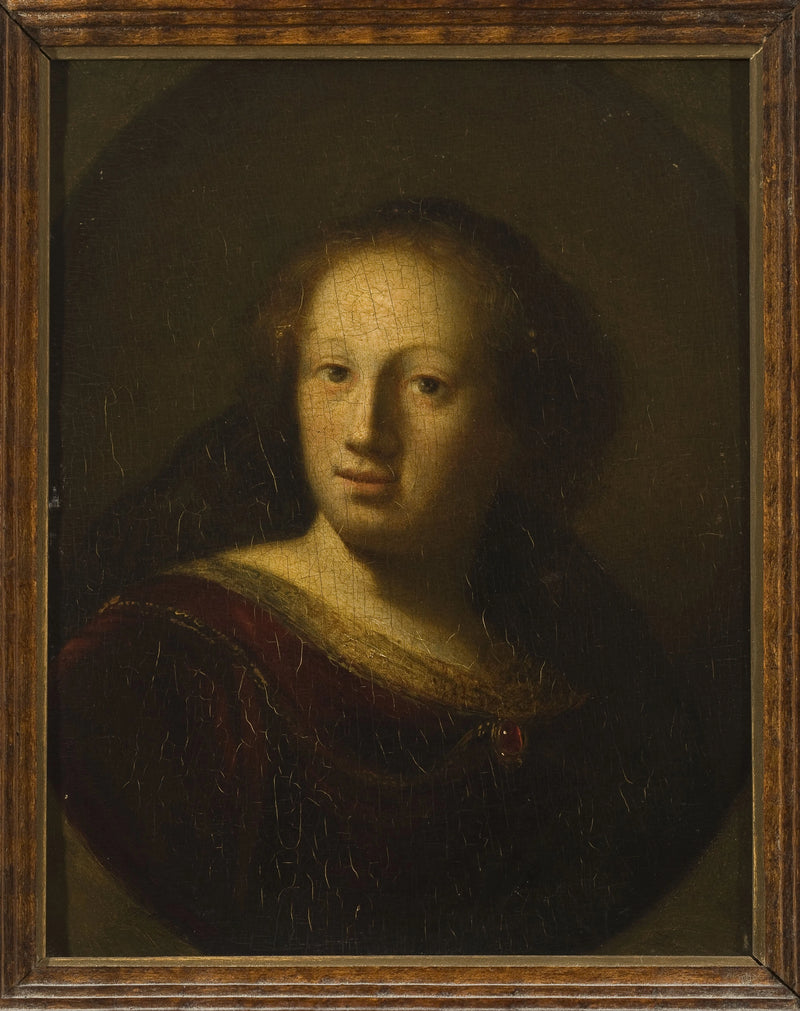 Porträt einer Frau mit einem Rubinanhänger - Rembrandt