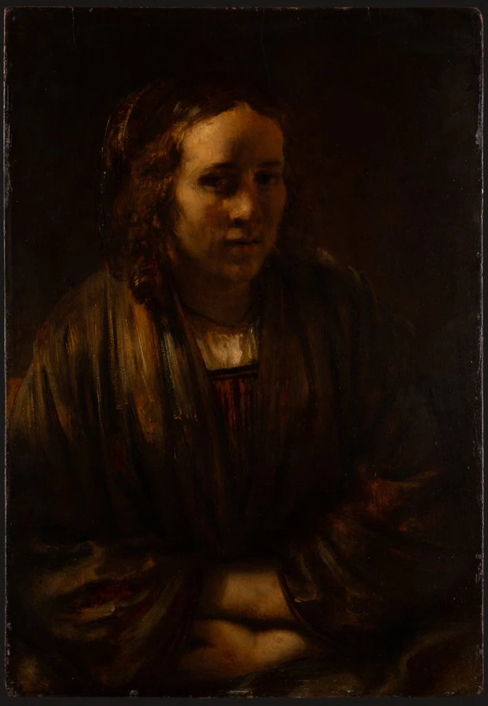 Porträt von Hendrickje Stoffels in Seidenverpackung - Rembrandt