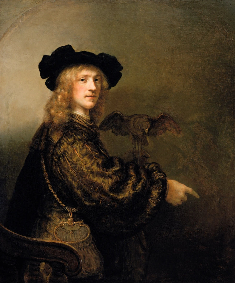 Porträt eines Mannes mit einem Falken - Rembrandt
