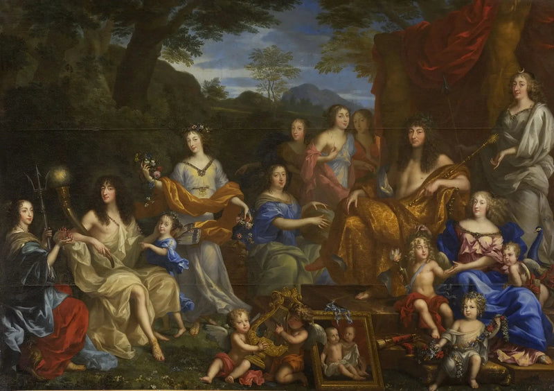 Mythologisches Porträt der Familie Ludwigs XIV. - Jean Nocret