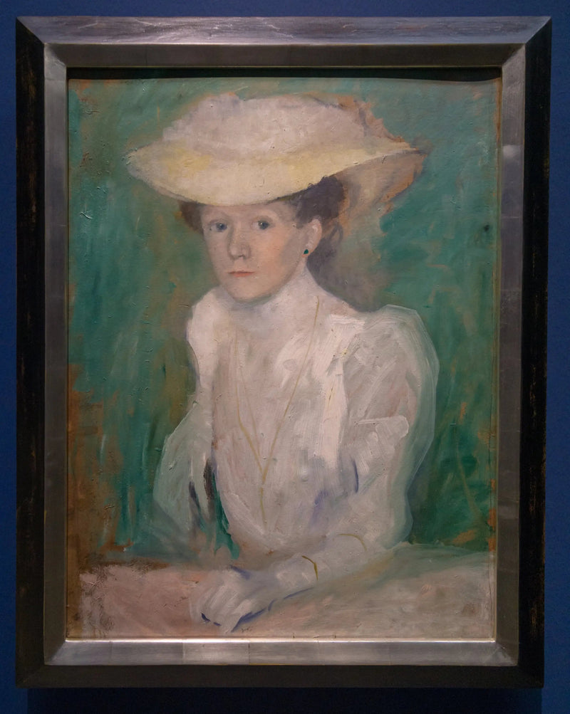 Porträt von Ottilie Macke in weißer Bluse - August Macke