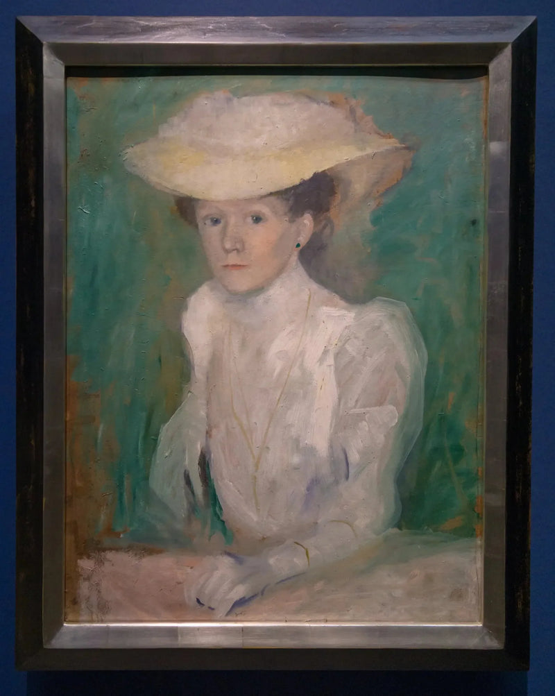 Porträt von Ottilie Macke in weißer Bluse - August Macke