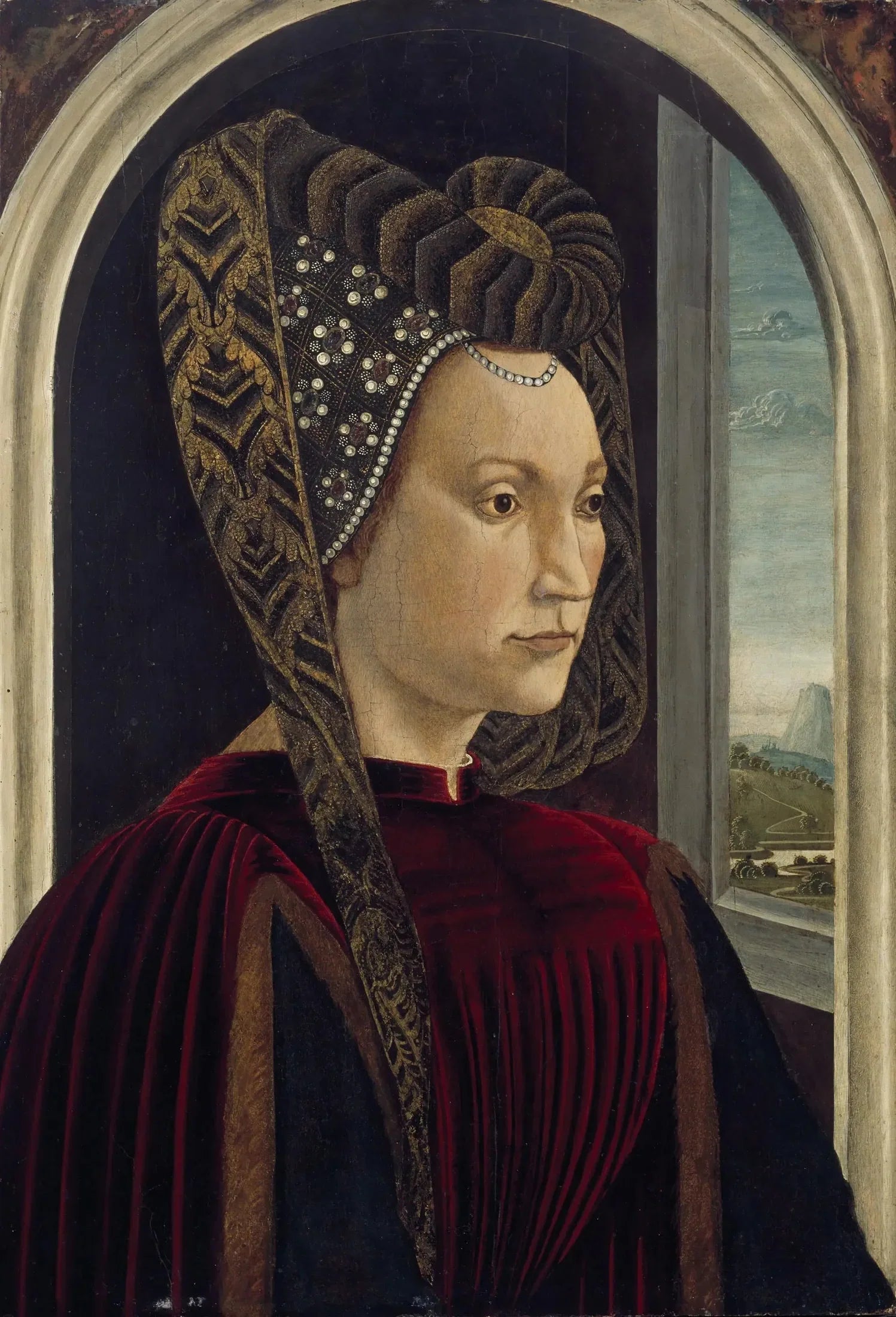 Portrait présumé de Clarice Orsini, épouse de Laurent le Magnifique - Domenico Ghirlandaio image 1 reproduction artisanale de tableau