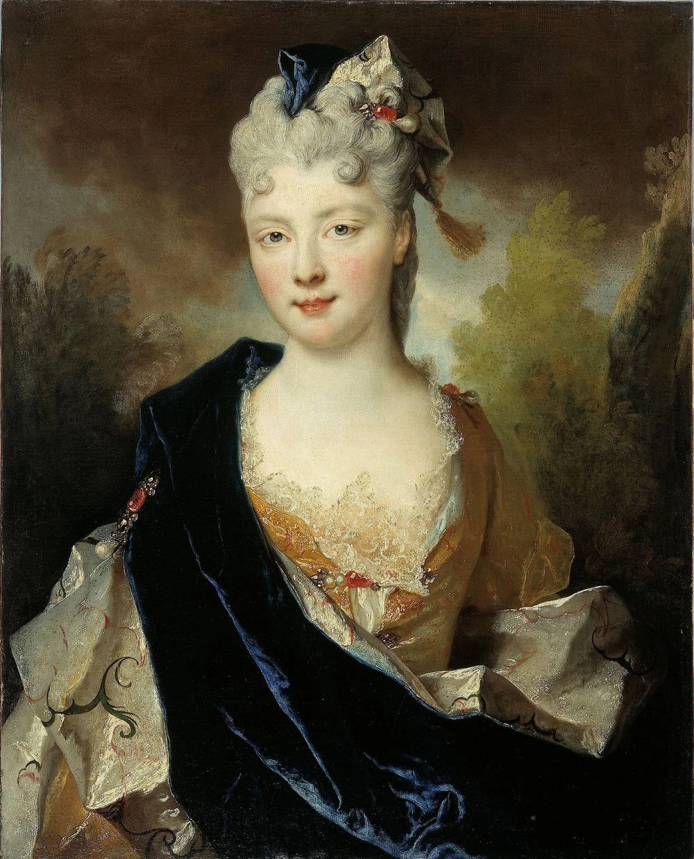 Portrait présumé de Madame la duchesse de Beaufort - Nicolas de Largillière image 1 copie de tableau peinte à la main