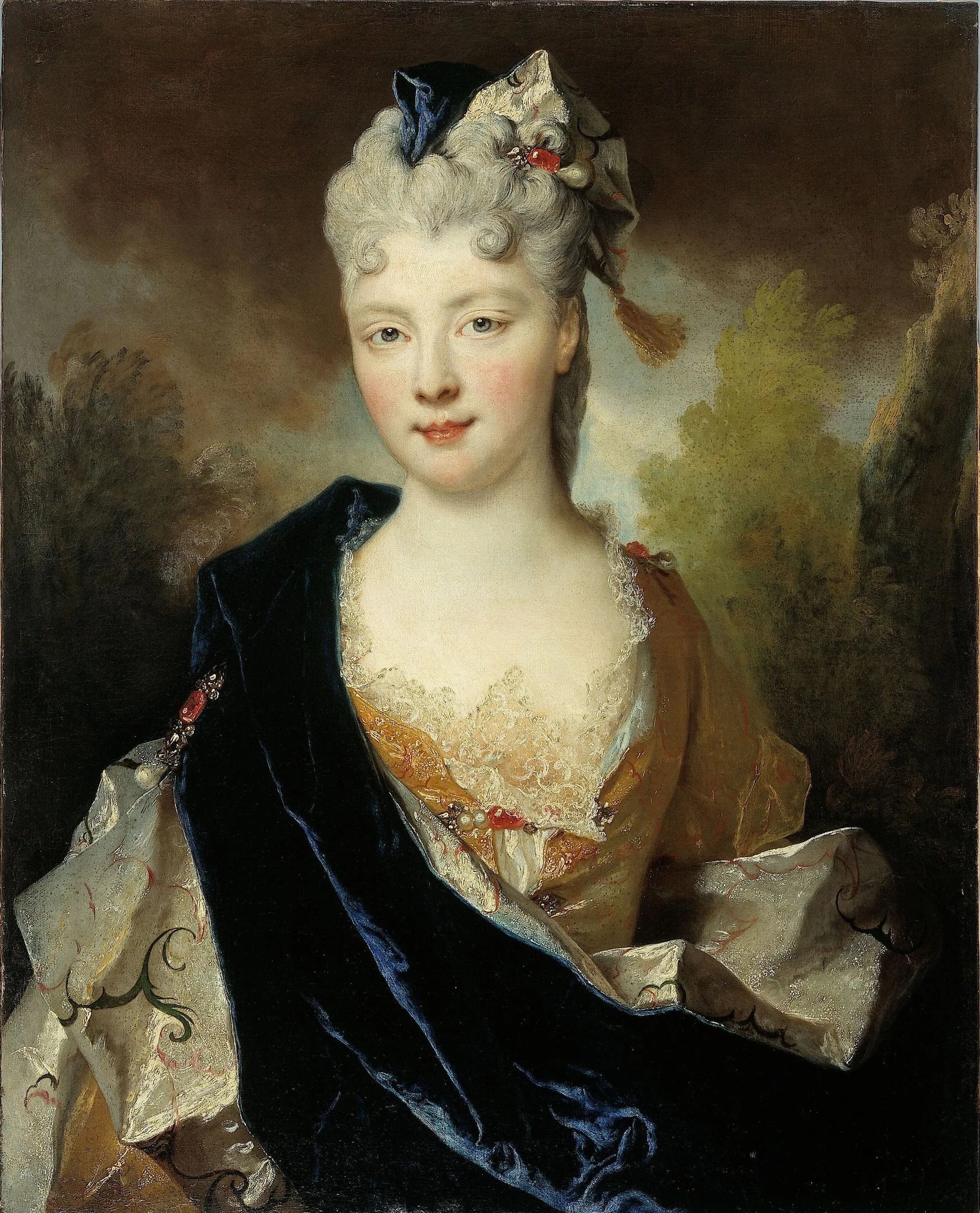 Portrait présumé de Madame la duchesse de Beaufort - Nicolas de Largillière image 1 copie de tableau peinte à la main