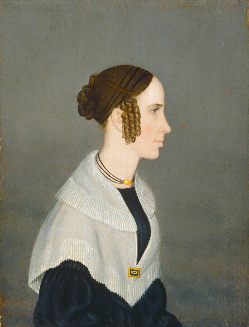 Portrait de profil d'une dame - American 19th Century