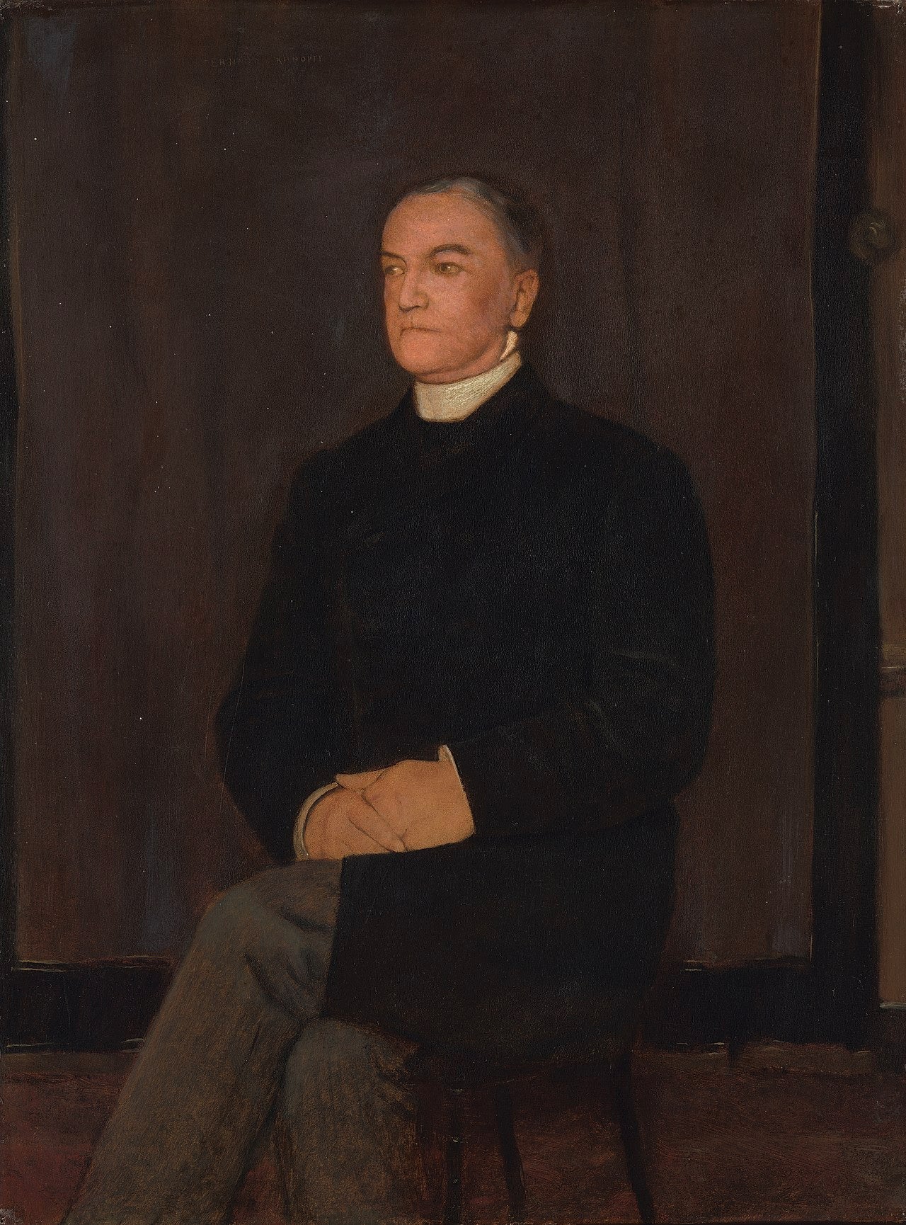 Portret d'Augustinus Gerardus Hubertus van Rijckevorsel (1828 - Bois-le-Duc - 1891) - Fernand Khnopff image 1 reproduction de peinture à l’huile