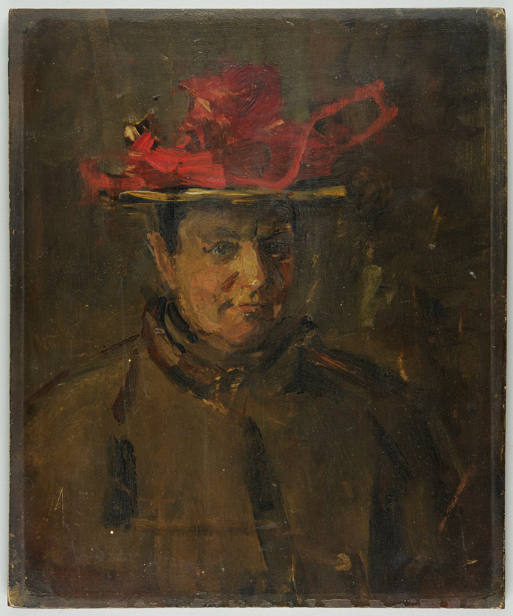 Portret van een vrouw met hoed - Isaac Israëls image 1 copie peinte à la main à l’huile