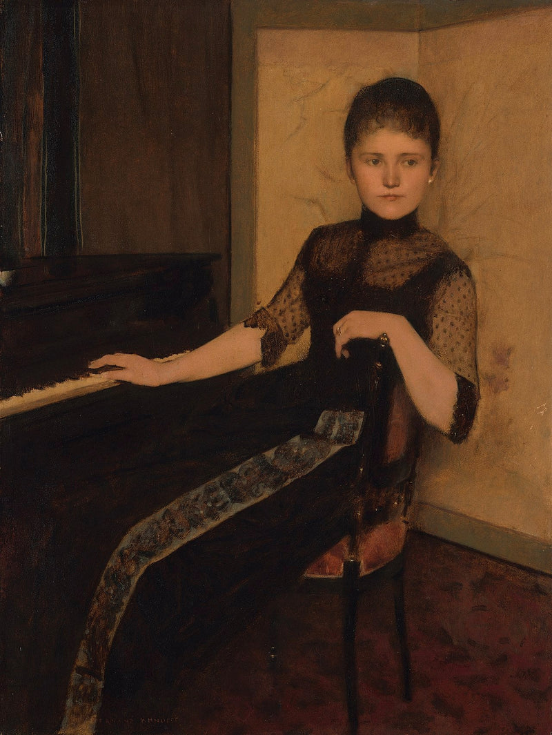 Porträt der jungen Frau Maria Francisca Louisa Dommer van Poldersveldt (Ubbergen 1848 - 1925 's-Hertogenbosch) - Fernand Khnopff