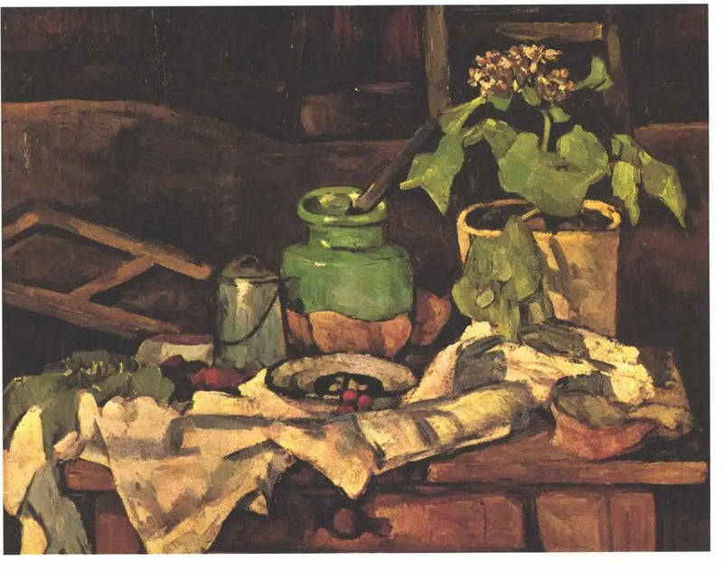 Blumentopf auf einem Tisch - Paul Cézanne