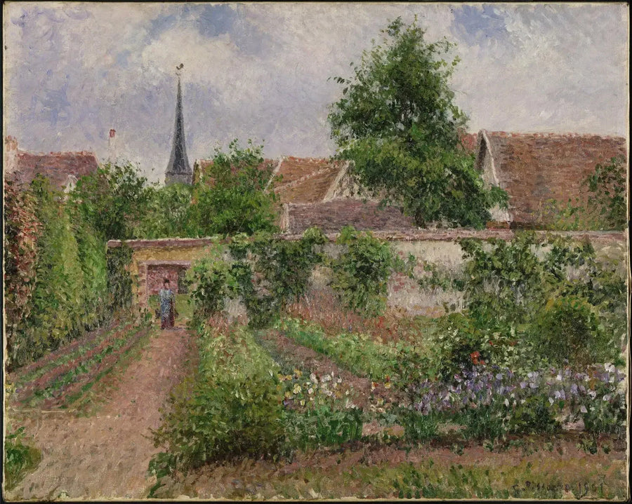 Gemüsegarten, bewölkter Morgen, Eragny - Camille Pissarro