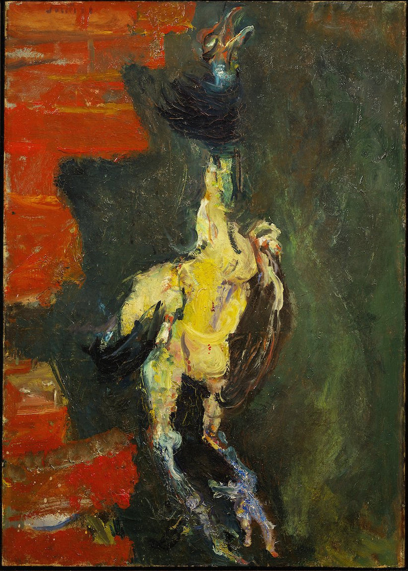 Hängendes Huhn vor einer Ziegelmauer - Chaim Soutine