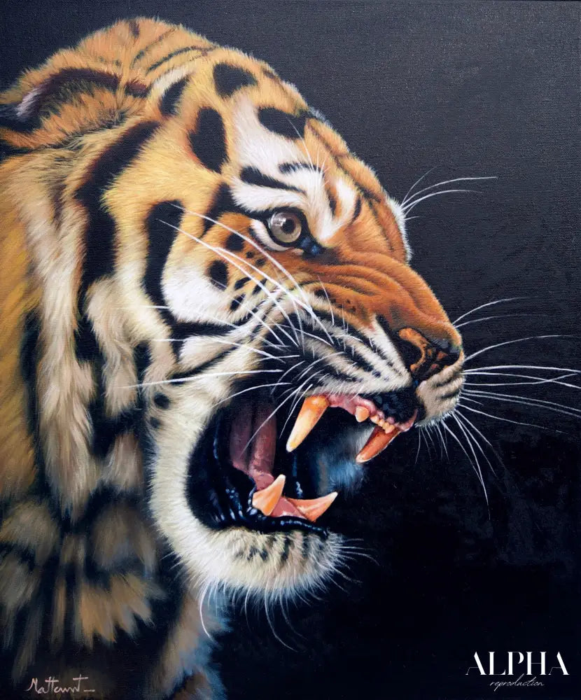 Power of Tiger - Ketwalin | 50 x 70 cm Reproductions de tableaux à la peinture à l’huile