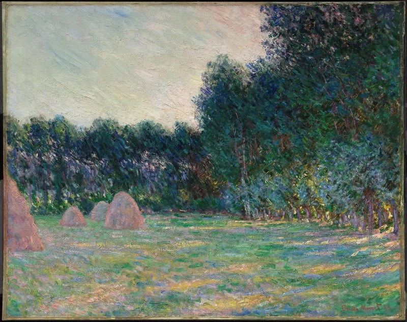 Wiese mit Heuhaufen bei Giverny - Claude Monet