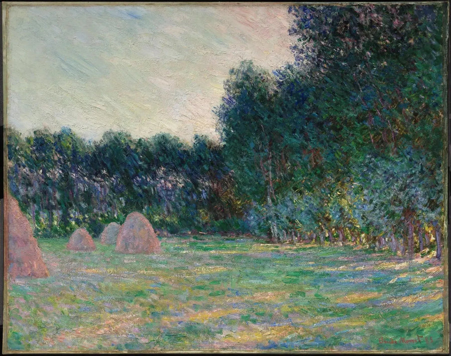 Wiese mit Heuhaufen bei Giverny - Claude Monet