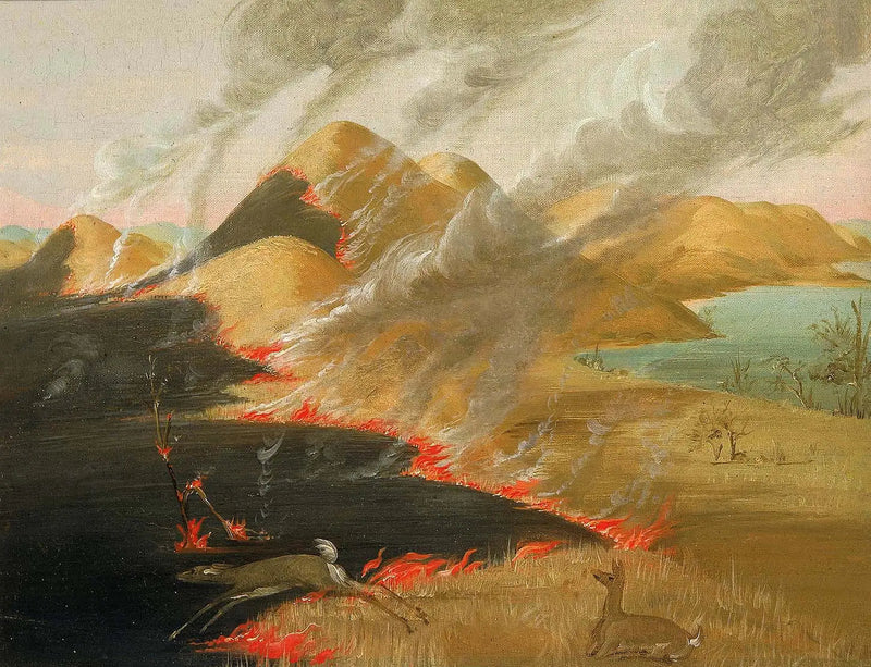 Prairie Bluffs im Feuer - George Catlin